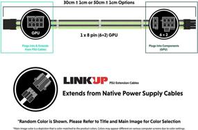 img 3 attached to LINKUP - 30Cm PCI-E 8P(6+2) GPU PSU Power Supply Braided Sleeved Custom Mod PC Extension Cable W/Combs┃Strong &Amp