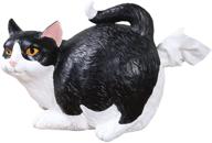 cat butt tissue holder - stylish black & white tuxedo design - fits standard square tissue box - durable resin construction logo