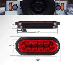 img 1 attached to 🚛 Partsam 2Pcs 6 Inch Oval Trailer Tail Lights Red 10 LED, 6&#34; Inch Red Oval LED Stop Turn Tail Lights Sealed with Lights, Grommets and Wire Pigtails for Truck Trailer - Multi-functional Brake and Tail Lighting Solution