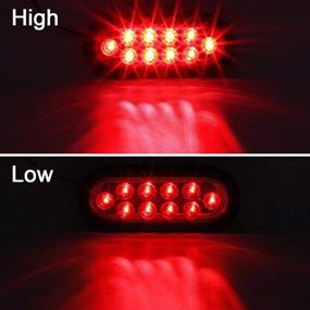 img 3 attached to 🚛 Partsam 2Pcs 6 Inch Oval Trailer Tail Lights Red 10 LED, 6&#34; Inch Red Oval LED Stop Turn Tail Lights Sealed with Lights, Grommets and Wire Pigtails for Truck Trailer - Multi-functional Brake and Tail Lighting Solution