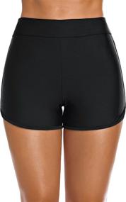 img 3 attached to 🩱 Bonneuitbebe Women's High Waisted Swim Shorts - Beach Bathing Suit Bottoms, Board Shorts, Bikini Boyshorts