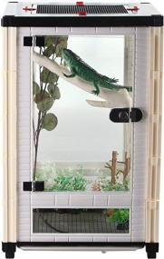 img 4 attached to 🏡 Crapelles Pet Terrarium, Reptile Tank - Easy Assembly, Clean & Portable - White Villa Style - Ideal for Sugar Gliders, Chinchillas, Hedgehogs, Amphibians, Snakes, Lizards, and Tortoises - Ventilated Enclosure - 15.7x15.7x23.6 Inches