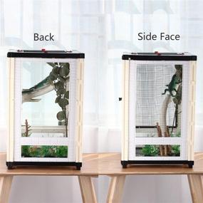 img 2 attached to 🏡 Crapelles Pet Terrarium, Reptile Tank - Easy Assembly, Clean & Portable - White Villa Style - Ideal for Sugar Gliders, Chinchillas, Hedgehogs, Amphibians, Snakes, Lizards, and Tortoises - Ventilated Enclosure - 15.7x15.7x23.6 Inches