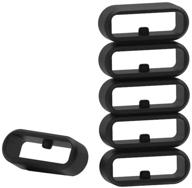 🔗 high-quality fastener rings for garmin fenix 5s/5s plus/6s/6s plus/venu/vivomove bands - pack of 6 silicone connector security loop keepers ring, black logo