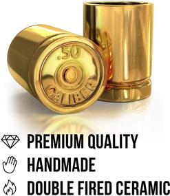 img 2 attached to 🍻 50 Caliber Bullet Shot Glass – Perfect Groomsmen Gifts, Dad's Birthday Gift, Man Cave Furniture – Cool Ceramic Shot Glasses, Bullet Tumbler – Bulk Set of 2, Ideal for Funny Gifts for Men – by Straight Shooter