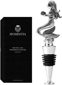 img 4 attached to 🧜 Homestia Mermaid Wine Bottle Stopper: A Reusable Silicone Grip Beverage Stopper for Wine Lovers. Keeps Wine Fresh! Funny Metal Wine Cork – Perfect New Housewarming Gift