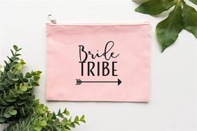 img 1 attached to 💄 Rose Gold Bride Tribe Makeup Clutch Set - 6 Piece Cosmetic Bags for Bridesmaid Proposal Box, Bachelorette Party Favors &amp; Bridesmaids Gifts