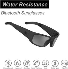 img 3 attached to OhO Bluetooth Sunglasses: Open Ear Audio for Music and Calls, Water Resistance, UV Lens Protection - Ideal for Outdoor Sports. Compatible with All Smart Phones