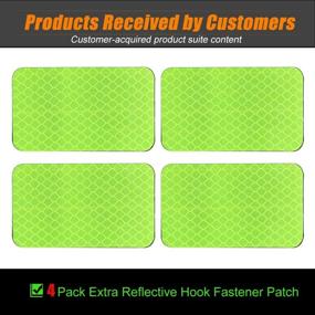 img 3 attached to Enhance Visibility with 4-Pack Extra Reflective Patch | Tactical Hook Loop Patch, 2x3.5 inch (Fluor Yellow)