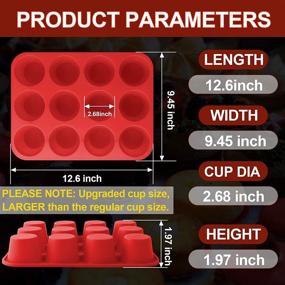 img 3 attached to 🧁 Large Silicone Jumbo Muffin Pan – 12 Cup European Grade Cupcake Baking Tray, Non-Stick Muffin Mold for Baking, Food-Grade Muffin Tins, BPA Free
