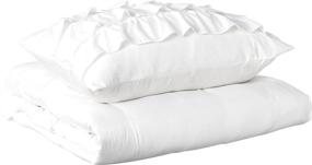 img 4 attached to 🛏️ Stylish and Luxurious Latitude Ruby Ruffle Comforter Set – Twin Size, White