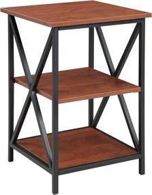 img 2 attached to 🏬 Convenience Concepts Tucson 3 Tier End Table: Stylish Black/Cherry Design for Ultimate Convenience