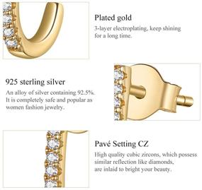 img 2 attached to Hypoallergenic Sterling Silver Earrings for Women and Teen Girls | Plated White/Yellow Gold with Cubic Zirconia | Perfect Valentine's Day and Christmas Gifts for Teenage Girls and Women