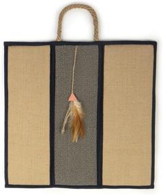 img 4 attached to 🐱 SmartyKat Clever Claws: Ultimate Triple Panel Hanging Cat Scratcher & Mat - Carpet and Burlap Combo