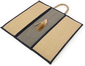 img 3 attached to 🐱 SmartyKat Clever Claws: Ultimate Triple Panel Hanging Cat Scratcher & Mat - Carpet and Burlap Combo