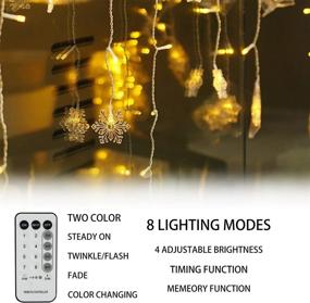 img 2 attached to FUNPENY Color Changing Icicle Lights with Snowflake: Outdoor Dripping Christmas Light with Remote - 360 LED 8 Modes Curtain Lights 60 Drops - Warm White & Multicolor Lights for Indoor Holiday Wedding Party Decor