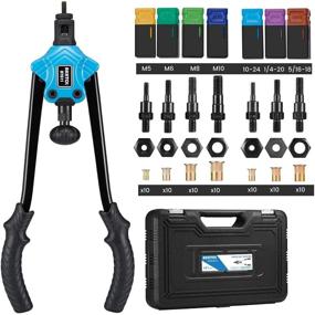 img 4 attached to 14-inch Hand Rivet Nut Tool Kit with 70Pcs Rivet Nuts - Metric & SAE Mandrels, Carrying Case included - M5, M6, M8, M10, 5/16-18, 1/4-20, 10-24