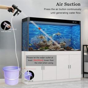 img 1 attached to 🧼 Fistoy 5-in-1 Aqua Clean Gravel Cleaner – New Quick Water Changer Vacuum Siphon with Air-Press Button, Flow Control & Extendable Pipe for Water Change, Sand & Gravel Cleaning