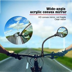 img 2 attached to 🚴 Zacro Bike Mirror - Adjustable 360° Bicycle Mirror for Handlebar End, Wide Angle Rear View Mirrors for Mountain Road Bike