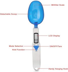 img 3 attached to 🥄 Blue Kitchen Scale Spoon 500g/0.1g - Cute Digital Weight Scale Spoon for Measuring Tea, Flour, Spices, and Medicine - Electronic Measuring Cup for Portioning