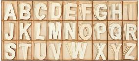 img 4 attached to Набор из 104 деревянных букв с лотком для хранения - идеально подходит для ремесел, изучения алфавита ABC, украшения стены - включает по 4 экземпляра каждой буквы.