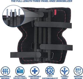 img 2 attached to 🦵 ORTONYX Tri-Panel Knee Immobilizer Full Leg Brace - Breathable and Lightweight - Maximum Support for Straight Leg - 20"/50cm Knee Splint