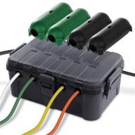 🏞️ restmo extra large outdoor waterproof electrical box: ultimate protection for extension cords, power strips, and cord connections with 4 small weatherproof plug covers included - gray логотип
