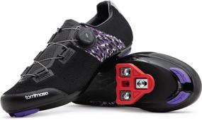 img 4 attached to 🚴 Tommaso Pista Aria Elite Knit Quick Lace Women's Cycling Shoe Bundle - Look Delta, SPD Cleat Compatible, Indoor Cycling Ready - White, Black, Purple