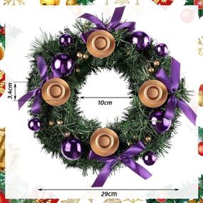 img 3 attached to 🎄 Vintage Christmas Wreath with Rustic Farmhouse Candle | Traditional Advent Season Centerpiece Decor for Outdoor Indoor Window Fireplace Porch Entrance Door Wall Decoration