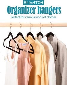 img 2 attached to 👔 Smartor Velvet Hangers 50 Pack: Non Slip Felt Hangers with Rose Gold Hook - Heavy Duty Adult Hangers for Coats and Suits