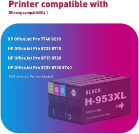 img 3 attached to 🖨️ HOTCOLOR 953XL Ink Cartridges: 4-Pack Replacement for HP Officejet Pro 7740 8210 8728 8710 8715 8720 8725 8730 8740 Printer (Black/Cyan/Magenta/Yellow)