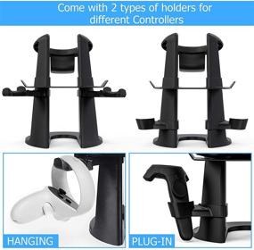 img 2 attached to Delamu VR Stand - Oculus Quest 2 Compatible, VR Headset Stand for Quest/Quest 2/Rift S/HTC Vive/Valve Index, VR Holder, Virtual Reality Headset and Controllers Holder - Black