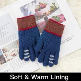 img 2 attached to 🧤 DANMO Winter Gloves for Kids - Fleece Lined Thermal Knitted Gloves for Girls and Boys