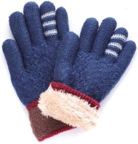 img 4 attached to 🧤 DANMO Winter Gloves for Kids - Fleece Lined Thermal Knitted Gloves for Girls and Boys