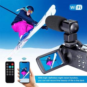 img 1 attached to Enhanced 4K Camcorder Vlogging Camera for YouTube | Ultra HD 4K 48MP Video Camera with Microphone & Remote Control | WiFi Digital Camera 3.0" IPS Touch Screen