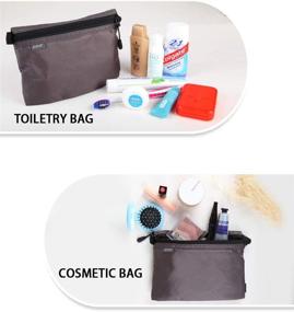 img 2 attached to 🧳 Compact and Versatile GOX Carry On Zipper Pouch Toiletry Bag - Perfect for Travel and Organization (Grey - Small Size)