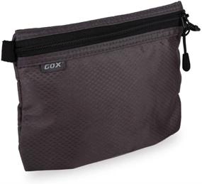 img 4 attached to 🧳 Compact and Versatile GOX Carry On Zipper Pouch Toiletry Bag - Perfect for Travel and Organization (Grey - Small Size)