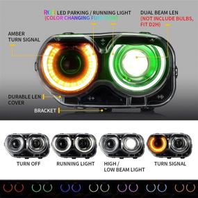 img 3 attached to VLAND Multi Color LED Projector RGB Headlights &Amp