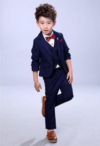 img 1 attached to Casual Dresswear Classic Bussiness Wedding Boys' Clothing