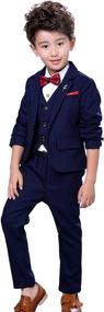 img 4 attached to Casual Dresswear Classic Bussiness Wedding Boys' Clothing