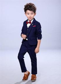 img 2 attached to Casual Dresswear Classic Bussiness Wedding Boys' Clothing