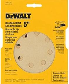 img 2 attached to 🔨 Durable DEWALT DW4307 5-Inch 8 Hole Assortment Hook and Loop Random Orbit Sandpaper: Get a 5-Pack Now!