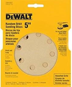 img 3 attached to 🔨 Durable DEWALT DW4307 5-Inch 8 Hole Assortment Hook and Loop Random Orbit Sandpaper: Get a 5-Pack Now!