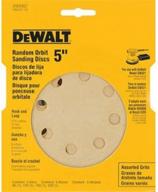 🔨 durable dewalt dw4307 5-inch 8 hole assortment hook and loop random orbit sandpaper: get a 5-pack now! logo