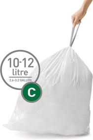 img 1 attached to 🗑️ Custom Fit Trash Can Liner C, 10-12 Liters / 2.6-3.2 Gallons, 20-Count by simplehuman