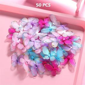 img 3 attached to 🦋 FENICAL 50pcs Mixed Color 3D Butterfly Wire Mesh Butterfly Wedding Home Decoration