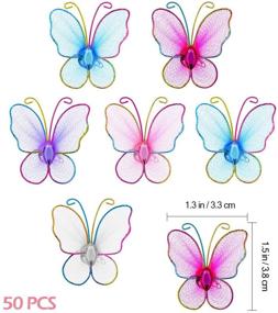img 2 attached to 🦋 FENICAL 50pcs Mixed Color 3D Butterfly Wire Mesh Butterfly Wedding Home Decoration
