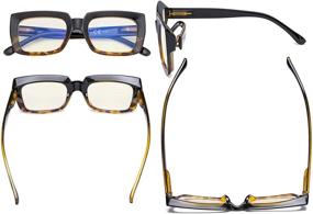 img 2 attached to 👓 Elevate Your Eye Comfort with Eyekepper Computer Glasses: Women's Blue Light Filter Eyewears for UV420 Protection - Oversized Square Eyeglasses in Black/Tortoise