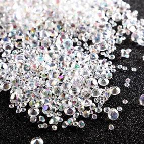 img 4 attached to 💎 5000PCS Crystal AB Acrylic Diamonds, Luxury Table Scatter Confetti Crystals for Weddings, Bridal/Baby Showers, Parties - 10mm, 6mm & 4.5mm, Vase Fillers