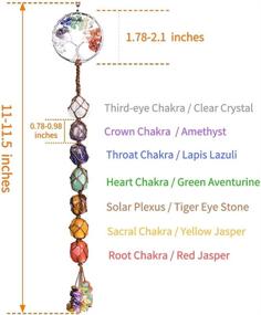 img 3 attached to 🌈 7 Chakra Handmade Crystal Window Car Hanging Ornaments, Feng Shui Home Decor & Yoga Meditation Car Decoration, Tumbled Palm Stones with 7 Chakras Tree - Perfect for Energy Balance